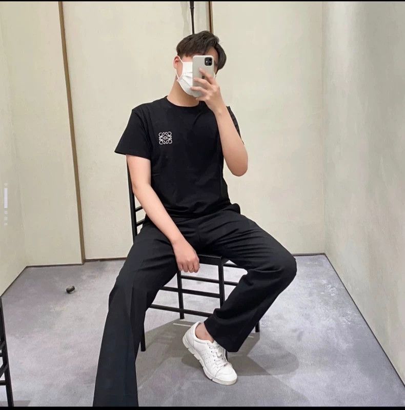 Loewe LOEWE Solid printed Logo round neck turtleneck cotton shor Size S / US 4 / IT 40 - 5 Thumbnail