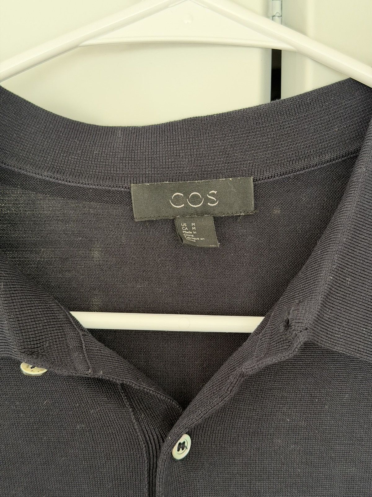 Cos COS Navy Cotton Knit Polo Shirt Size US M / EU 48-50 / 2 - 3 Thumbnail