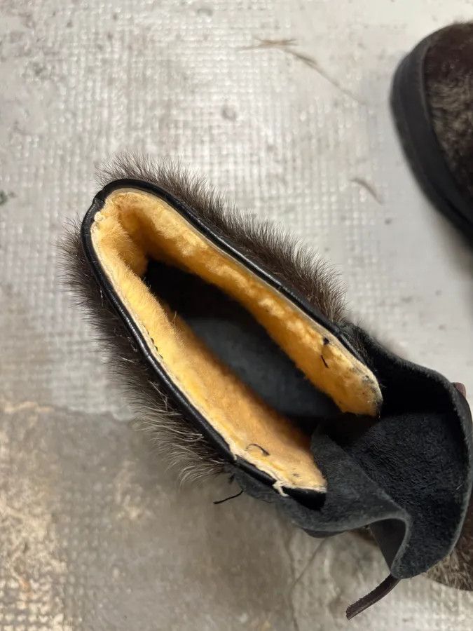Vintage 1990s Frimas Fur Black Ski Boots Size US 9.5 / EU 42-43 - 10 Thumbnail