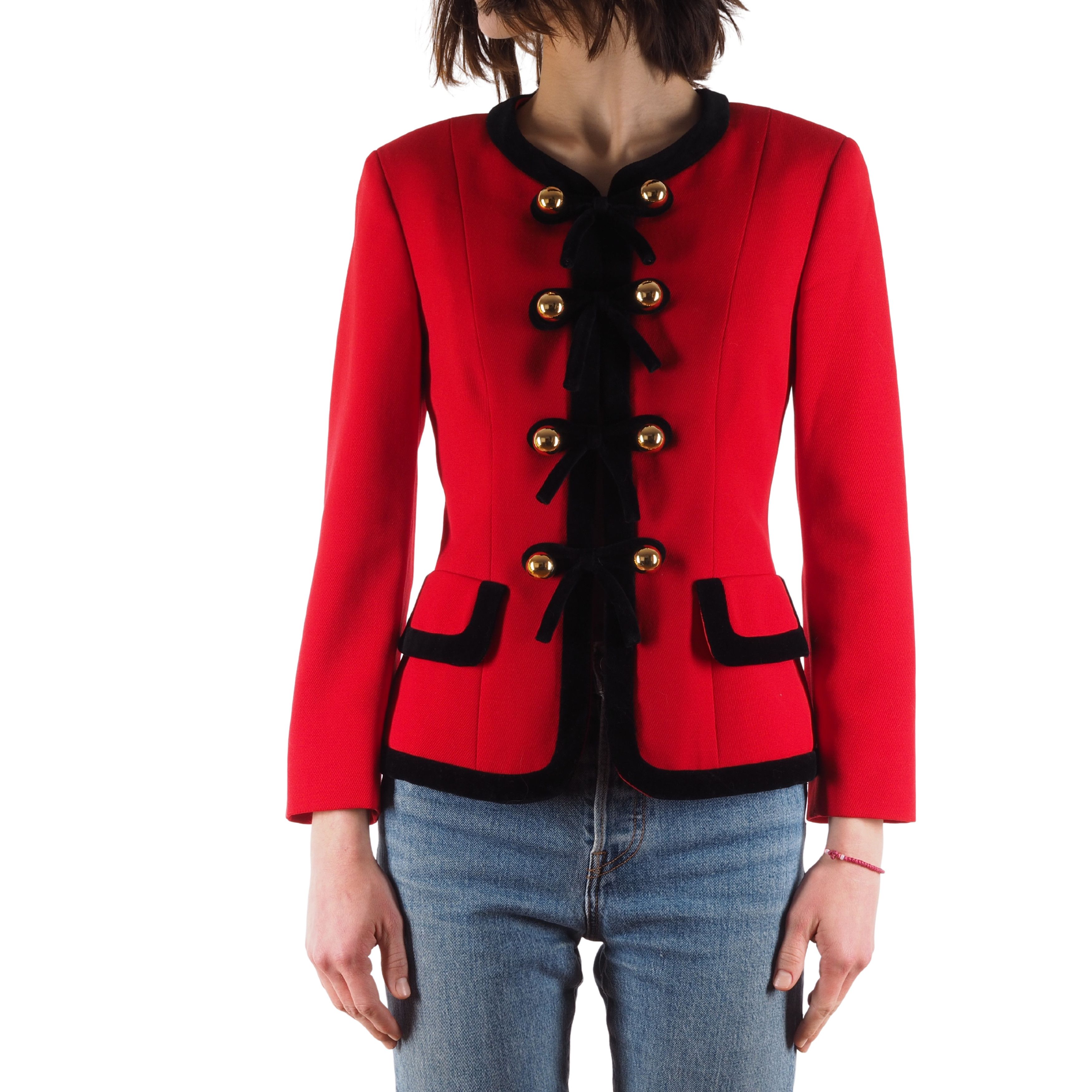 MOSCHINO Cheap and Chic Vintage Red Velvet Blazer Jacket