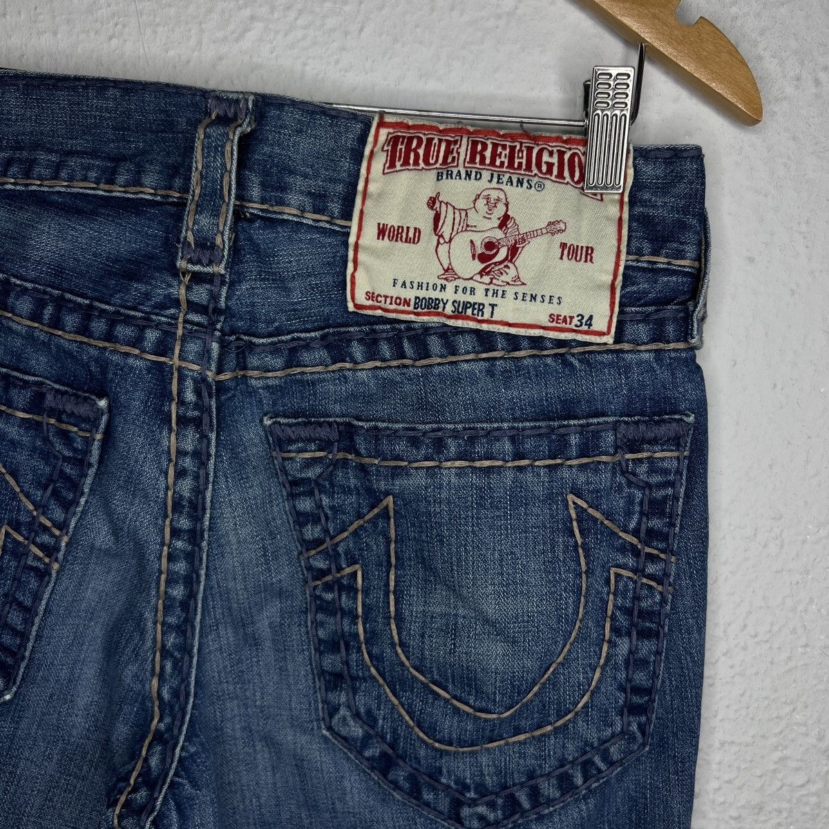 True Religion × Vintage True Religion Denim Jeans Trousers Pants Embroidered Logo Size US 32 / EU 48 - 4 Thumbnail