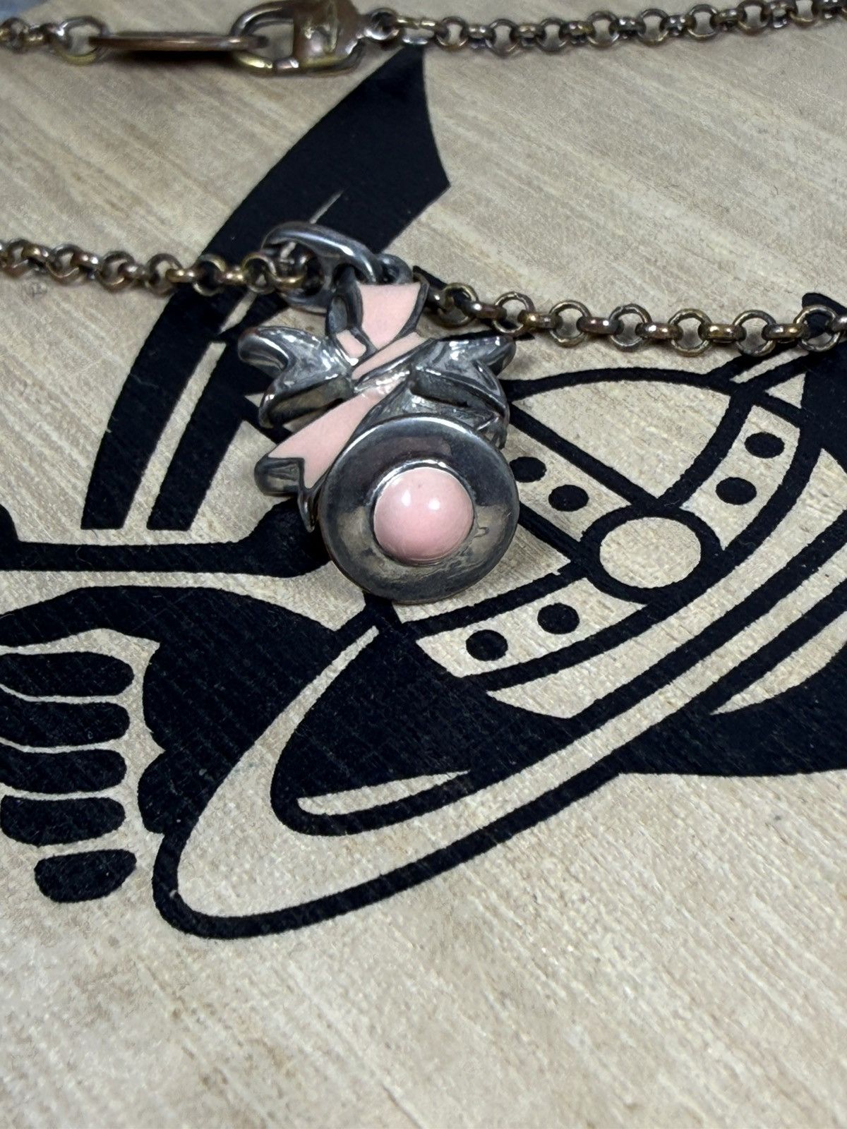 Vivienne Westwood Vivienne Westwood Small Ribbon Pendant Necklace Pink Size ONE SIZE - 7 Thumbnail