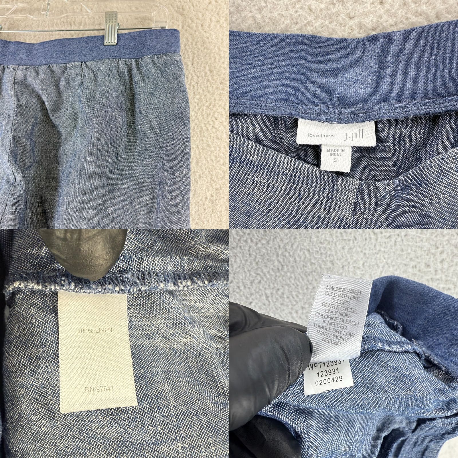 J. Jill J. Jill Linen Pull On Blue Crop Pants Womens Small Straight Leg Mid Rise Casual Linen Pants Size 28" / US 6 / IT 42 - 9 Thumbnail