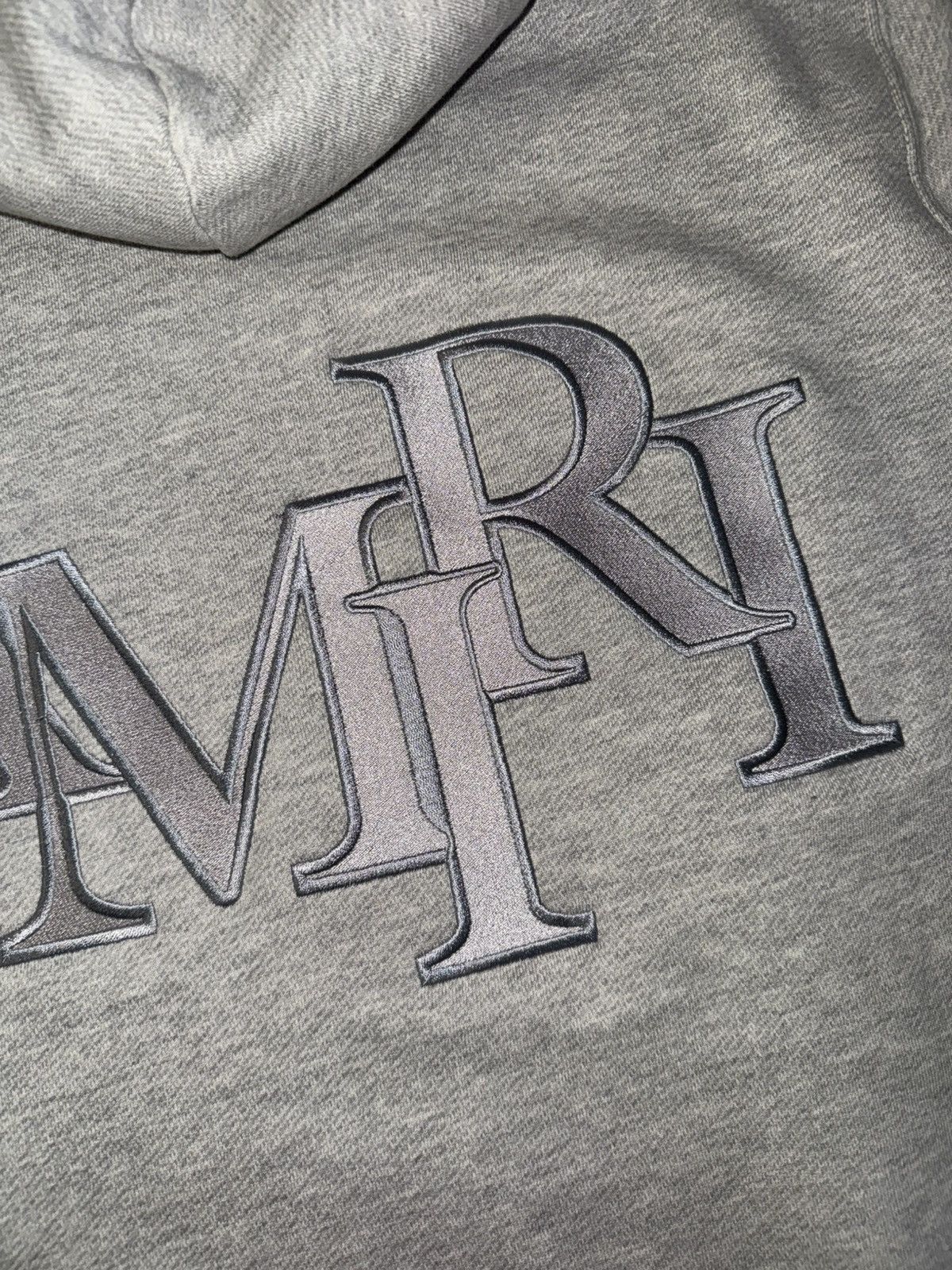 Amiri AMIRI STAGGERED LOGO GREY HOODIE Size US S / EU 44-46 / 1 - 13 Thumbnail
