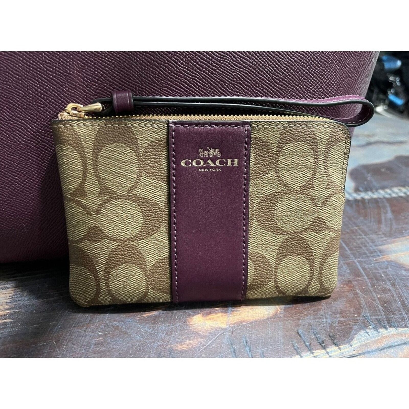 Coach 100% Coach Gallery Tote with Wristlet in Boysenberry F79608 Size ONE SIZE - 11 Thumbnail