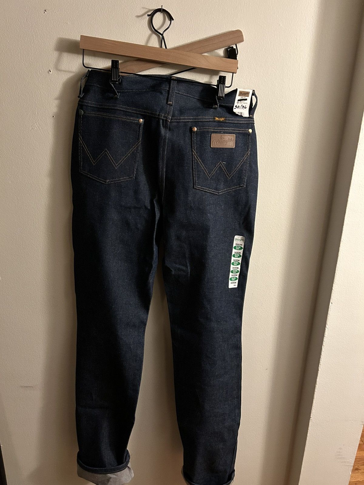 Wrangler NWT DS Wrangler slim fit rigid denim americana cowboy Size US 33 - 3 Thumbnail
