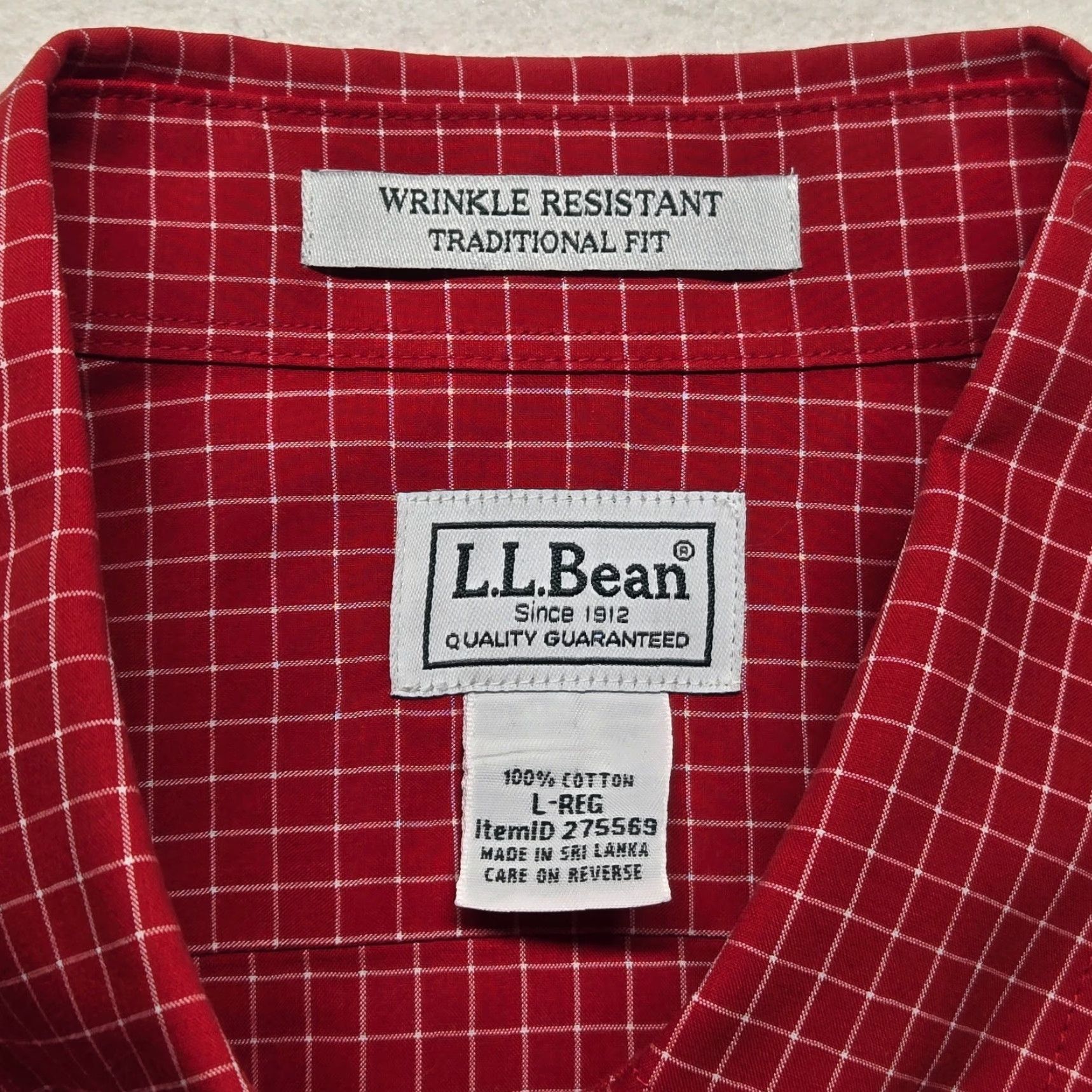 Vintage VINTAGE LL Bean Red Checkered Long Sleeve Shirt Pocket Button Up Men's L Large Size US L / EU 52-54 / 3 - 3 Thumbnail