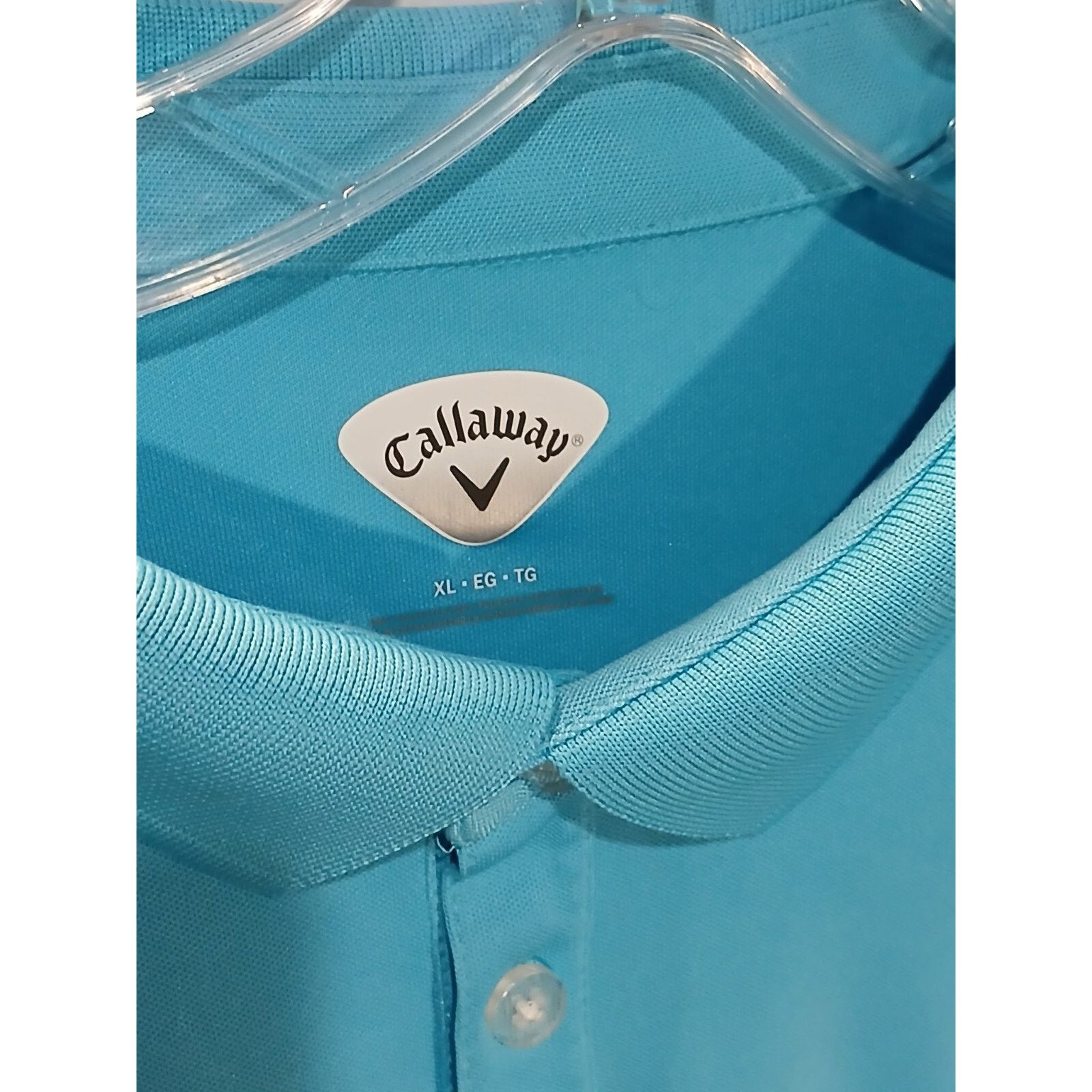Callaway Callaway (XL) Blue Button Cotton Blend Collar Polo Shirt Size US XL / EU 56 / 4 - 8 Thumbnail