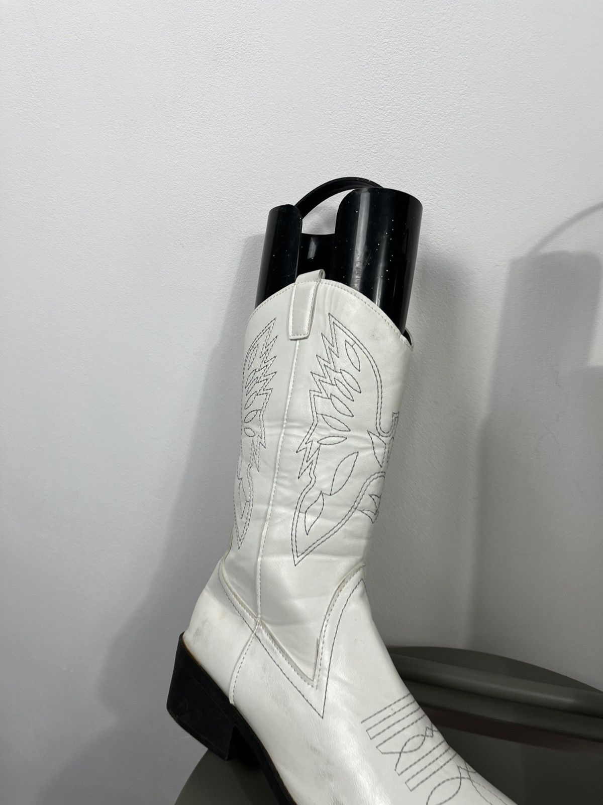 Other Women’s White Western Cowboy Boots EU 41 Faux Leather Size US 10 / IT 40 - 3 Thumbnail
