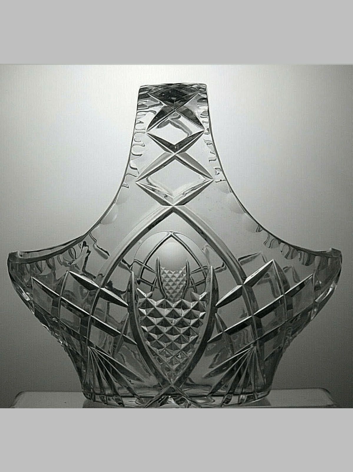 Unknown London Vintage Cut Crystal Glass Basket Vase Size ONE SIZE - 1 Thumbnail