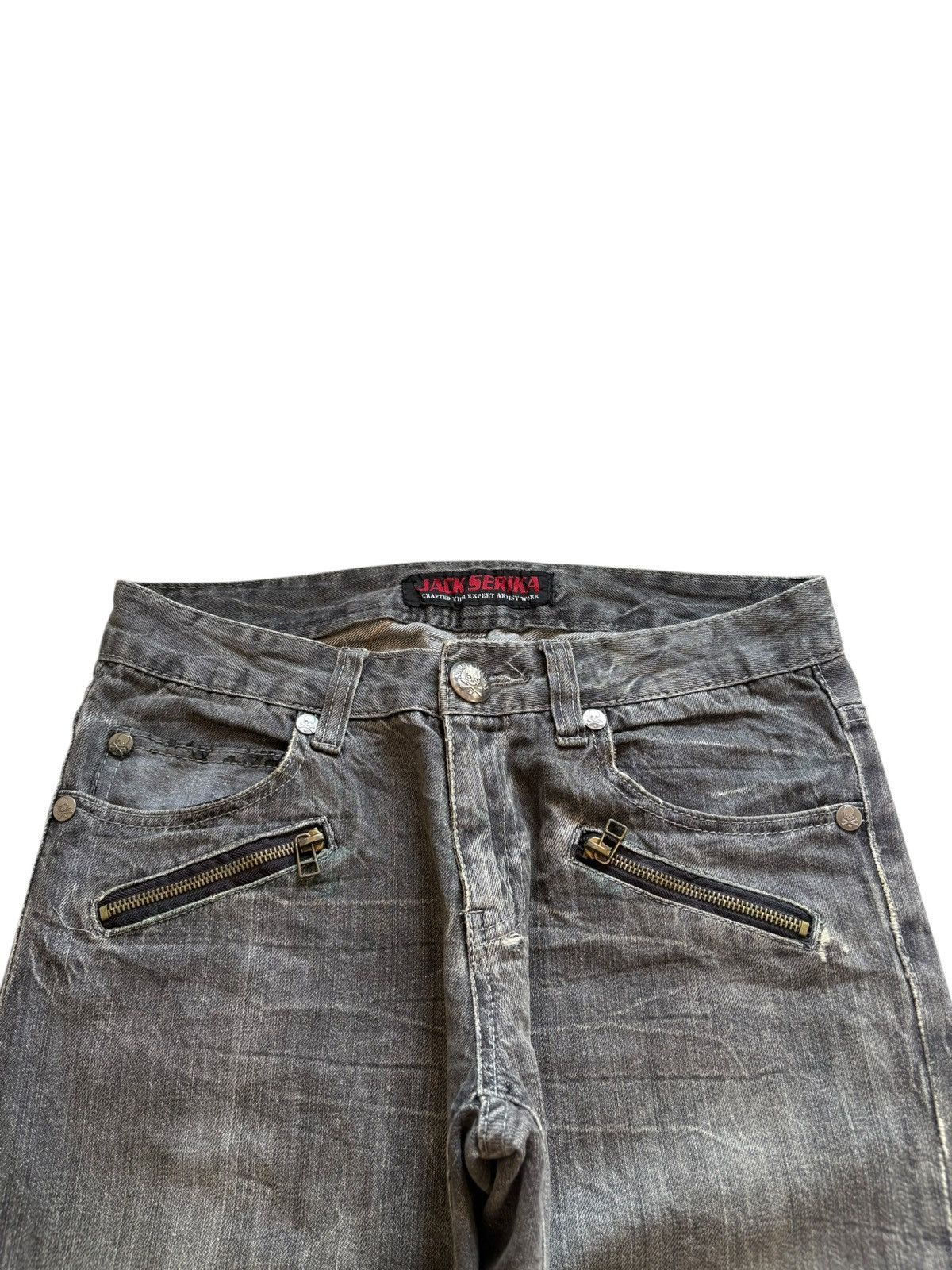 Japanese Brand Vintage Jack Serika Tactical Distressed Bootcut Flare Jeans Size US 31 - 4 Thumbnail