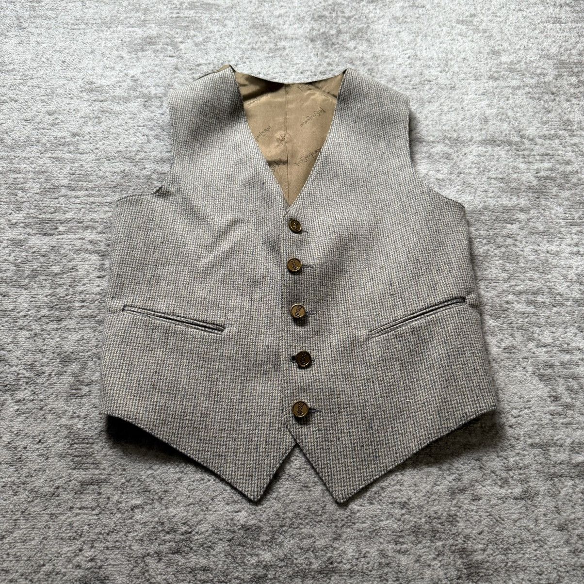 Yves Saint Laurent 1970's Yves Saint Laurent Wool Tailored Suit Jacket and Vest Size 38R - 8 Thumbnail