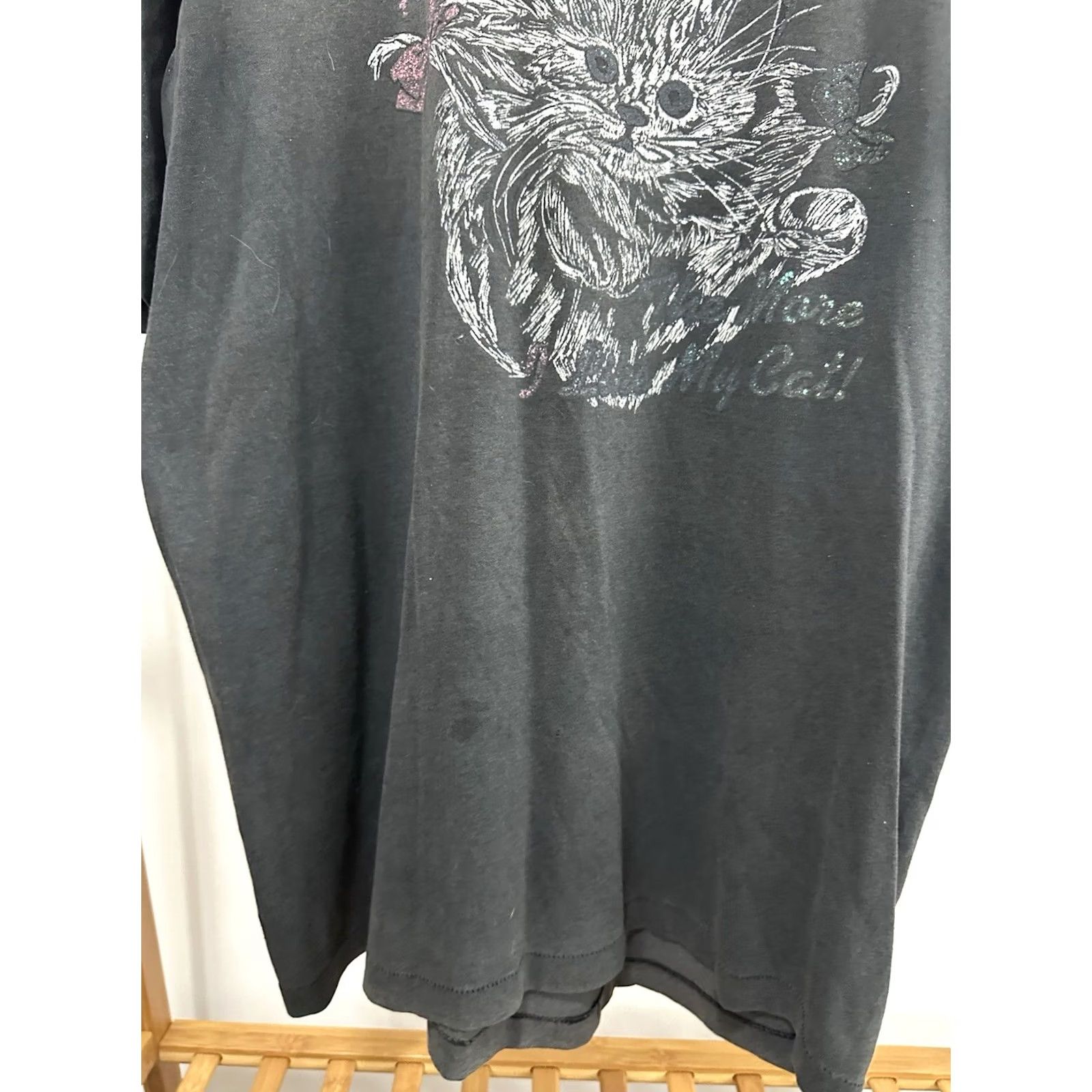 Vintage VINTAGE Cat T-Shirt XL Men The More I Like Cats The More I Know About Men Faded Thin Worn Black Size US XL / EU 56 / 4 - 6 Thumbnail