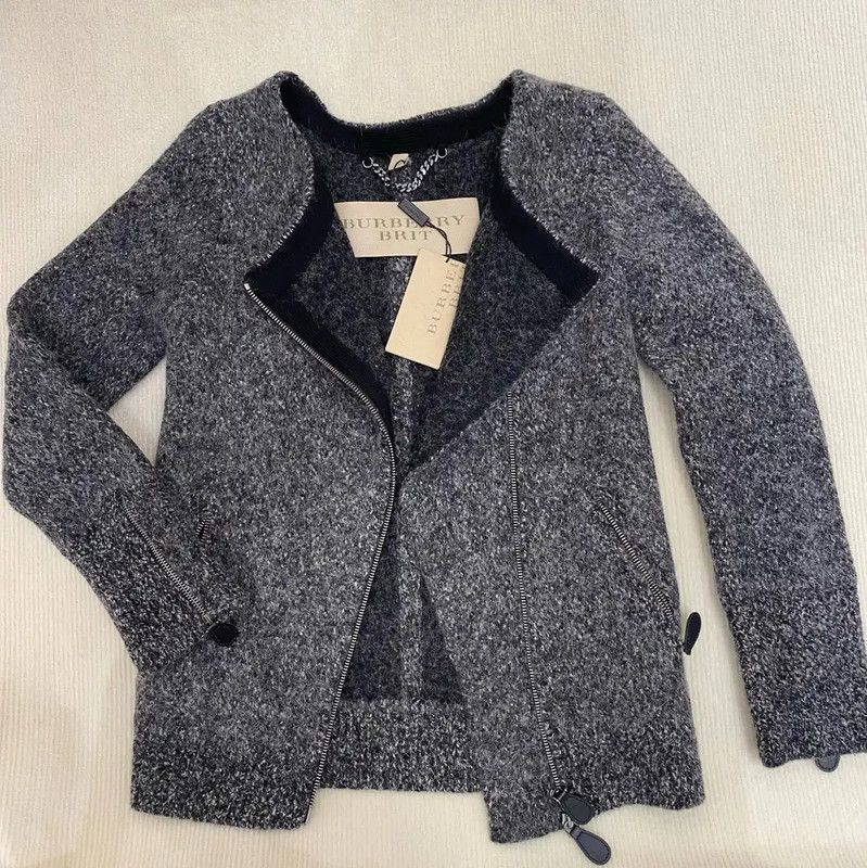 Burberry Burberry Women's Wool Jacket in Deep Gray Size XS / US 0-2 / IT 36-38 - 1 Thumbnail