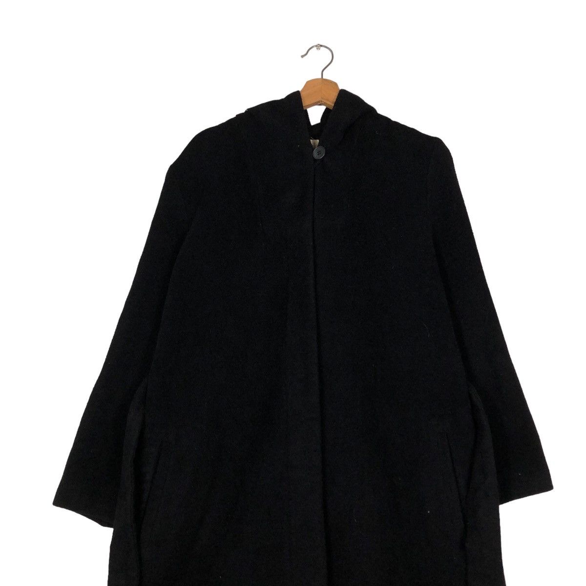 Japanese Brand 🔥Rich Black - Long Fly Wool Herringbone Calvin Klein Coats Size US M / EU 48-50 / 2 - 4 Thumbnail