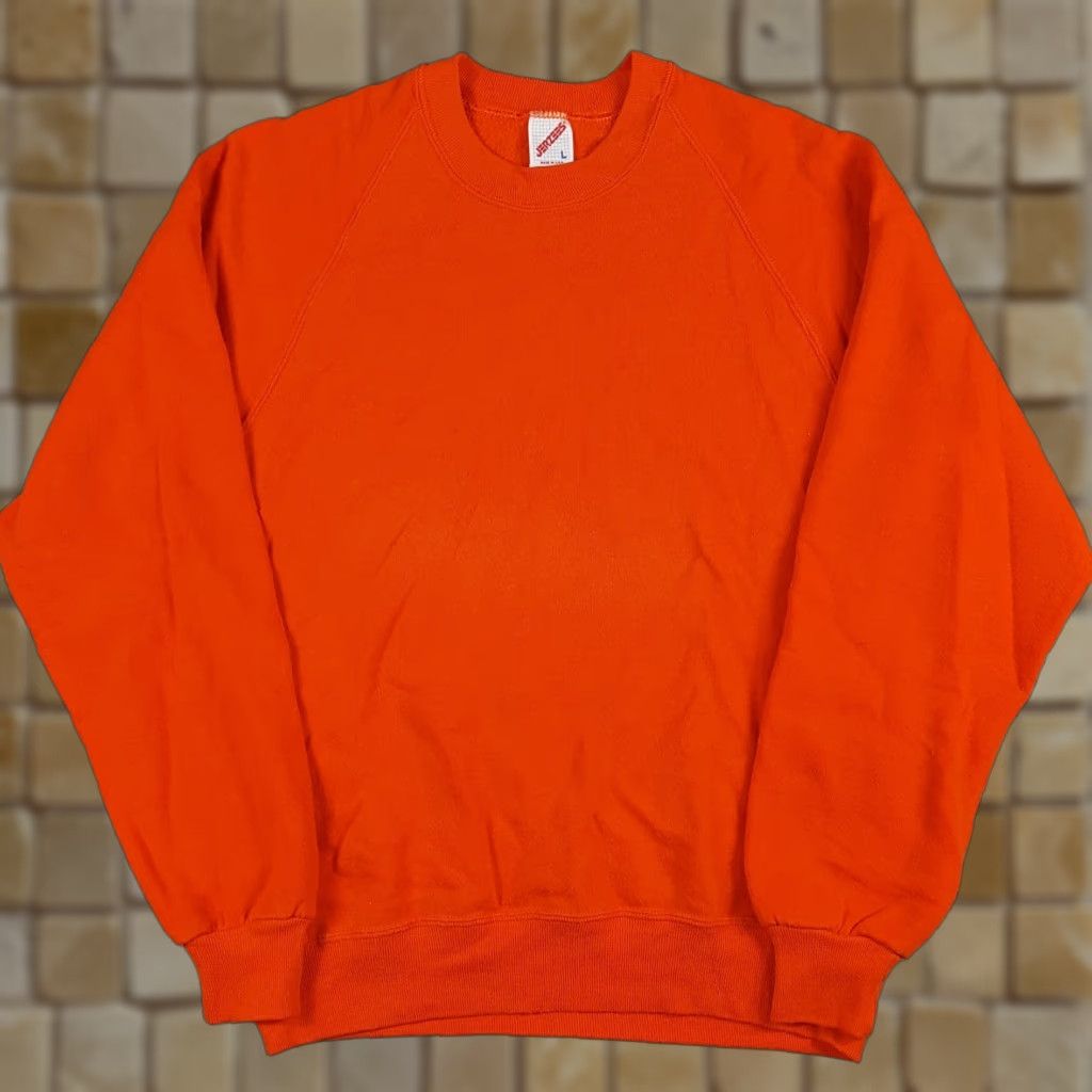 Jerzees VINTAGE Jerzees 90s Blaze Orange Fleece Hunting Sweatshirt Mens M Pullover Crewneck Sweatshirt Size US M / EU 48-50 / 2 - 1 Thumbnail