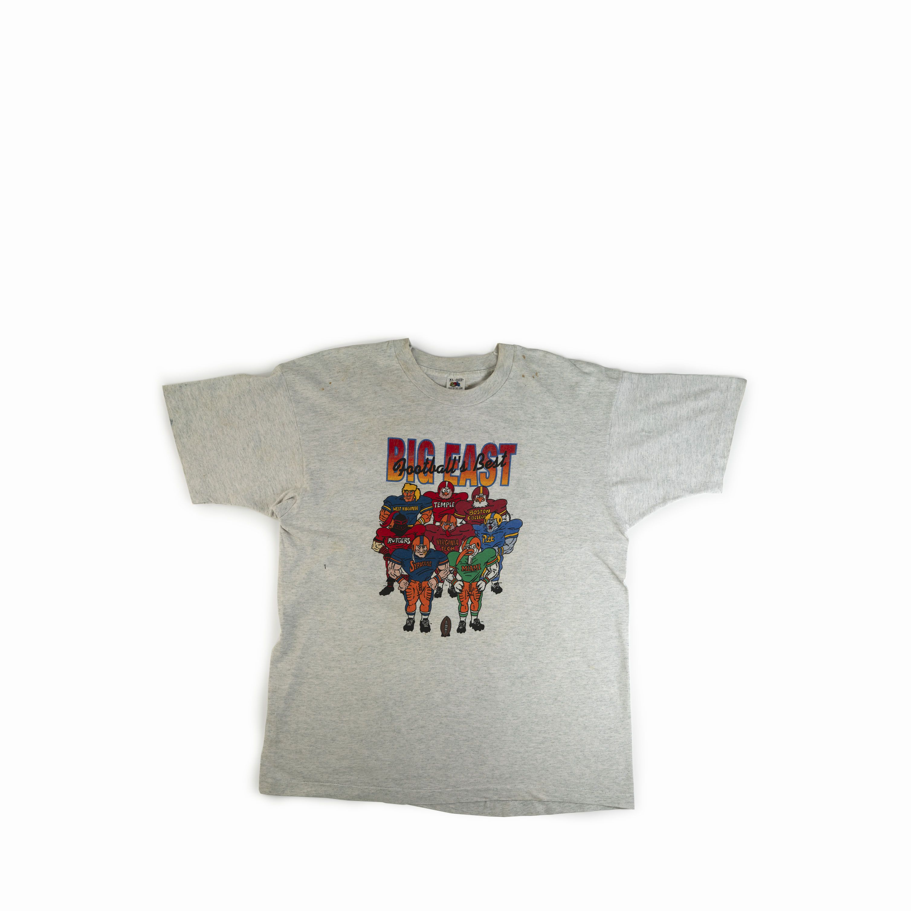 NCAA × Vintage Vintage 1990's Big East Football Tee Shirt Size US XL / EU 56 / 4 - 1 Thumbnail