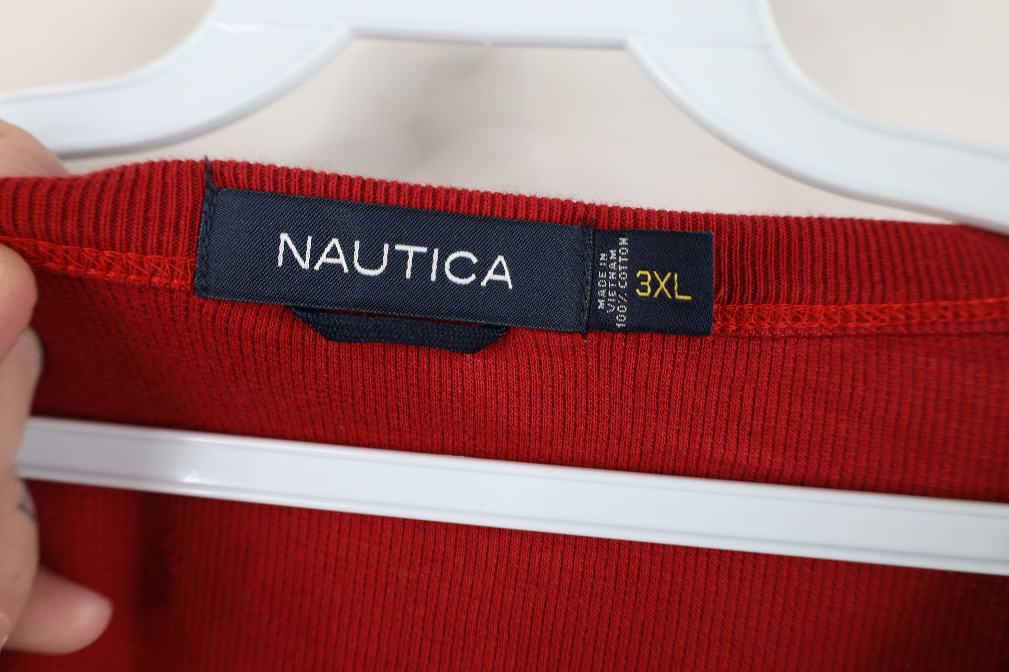 Nautica Vintage Nautica Thermal Waffle Knit Long Sleeve T-Shirt Red Size US XXL / EU 58 / 5 - 9 Thumbnail