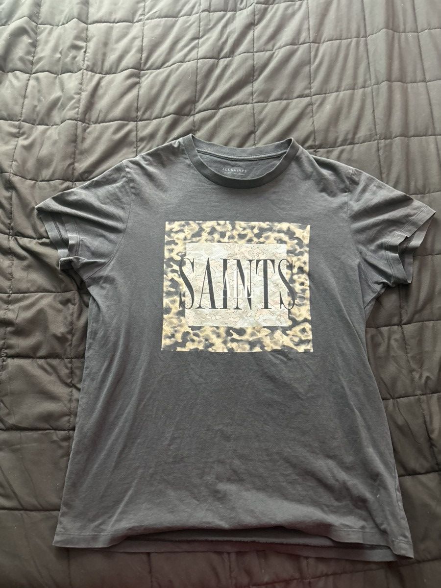 Allsaints All Saints Grey Leopard Tee Size US M / EU 48-50 / 2 - 1 Thumbnail