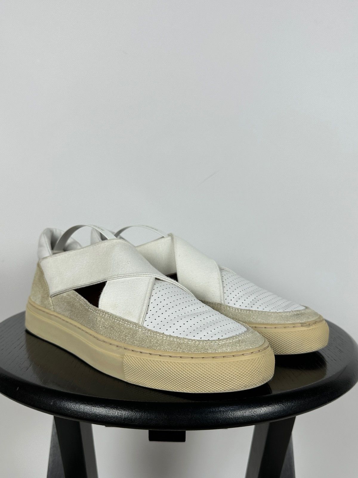 Dries Van Noten Dries Van Noten White Leather Slip-On Shoes Size US 7.5 / IT 37.5 - 11 Thumbnail