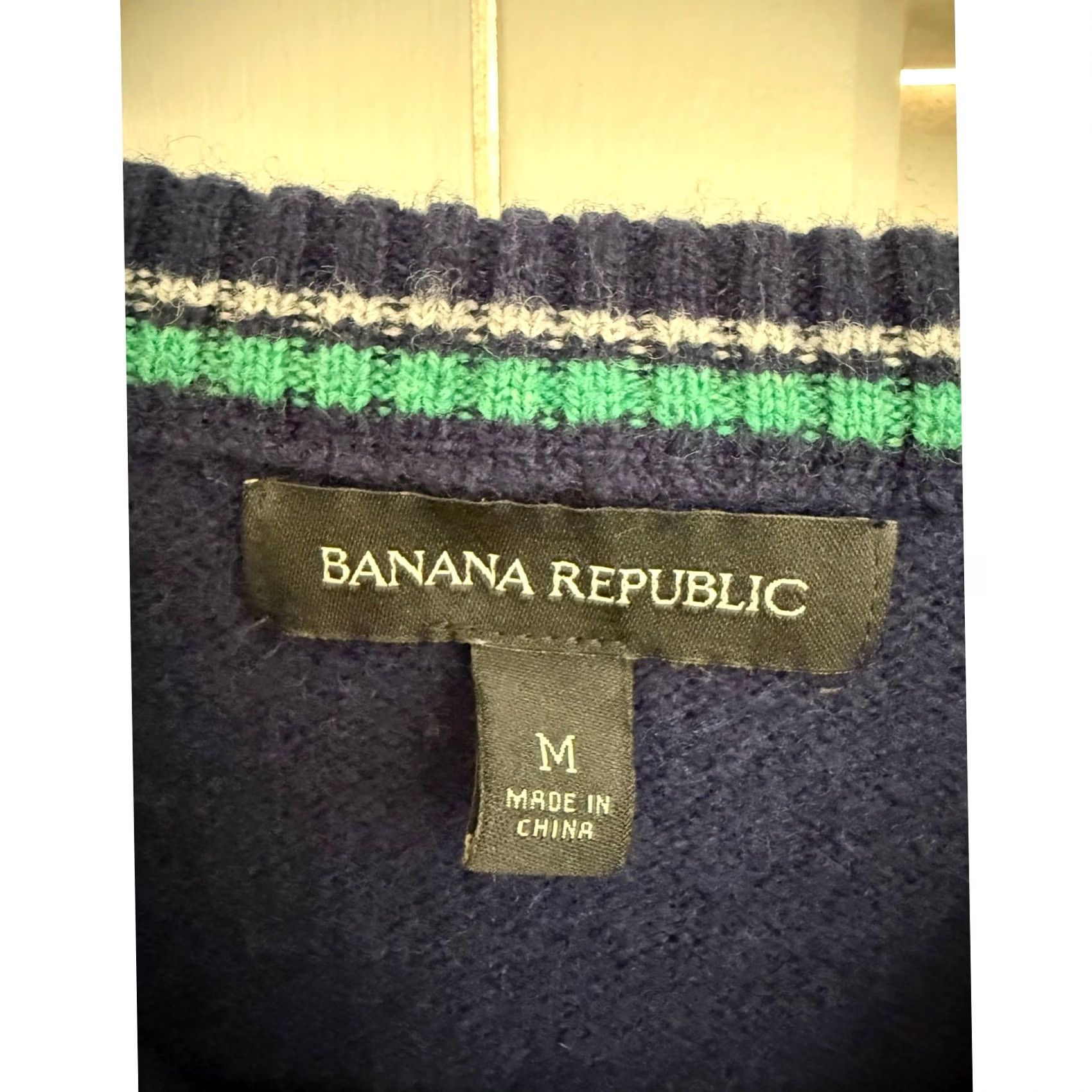 Banana Republic Banana Republic Navy Merino Wool Crewneck Knit Sweater Pullover Men M Blue Size US M / EU 48-50 / 2 - 3 Thumbnail