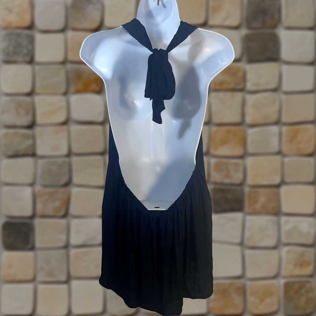 Banana Republic Banana Republic Blouse Sleeveless Tie Neck V-Neck Dark Blue NWT Small Women Regular Fit XS? Size S / US 4 / IT 40 - 1 Thumbnail