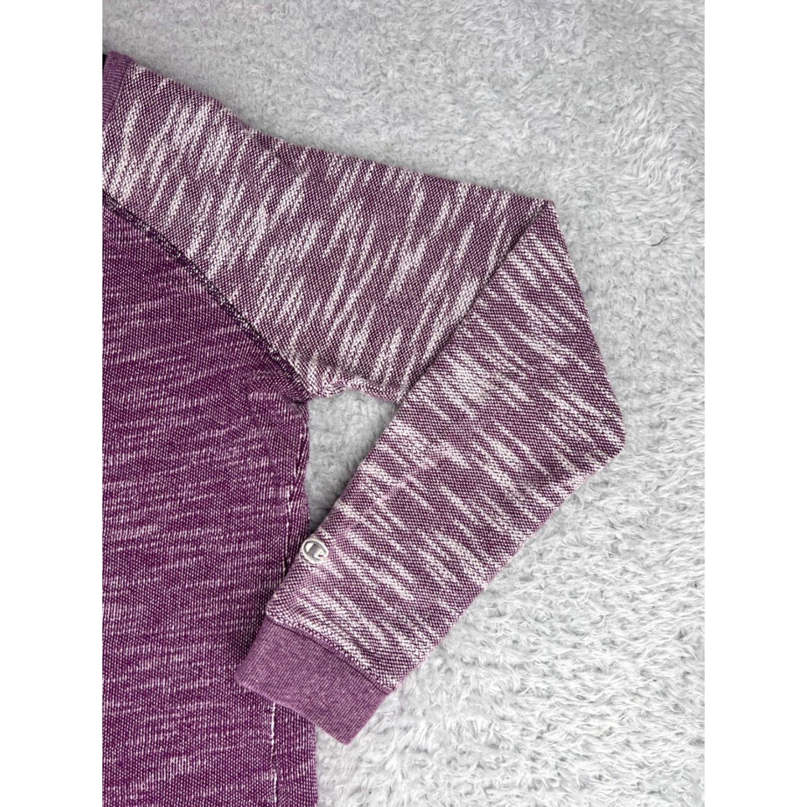 Champion Champion Sweater Womens Large Purple Woven Stretch Raglan Style Cotton Blend Shirt Pullover Crew Neck Casual Womens L Purple All Seasons Breathable Size L / US 10 / IT 46 - 3 Thumbnail