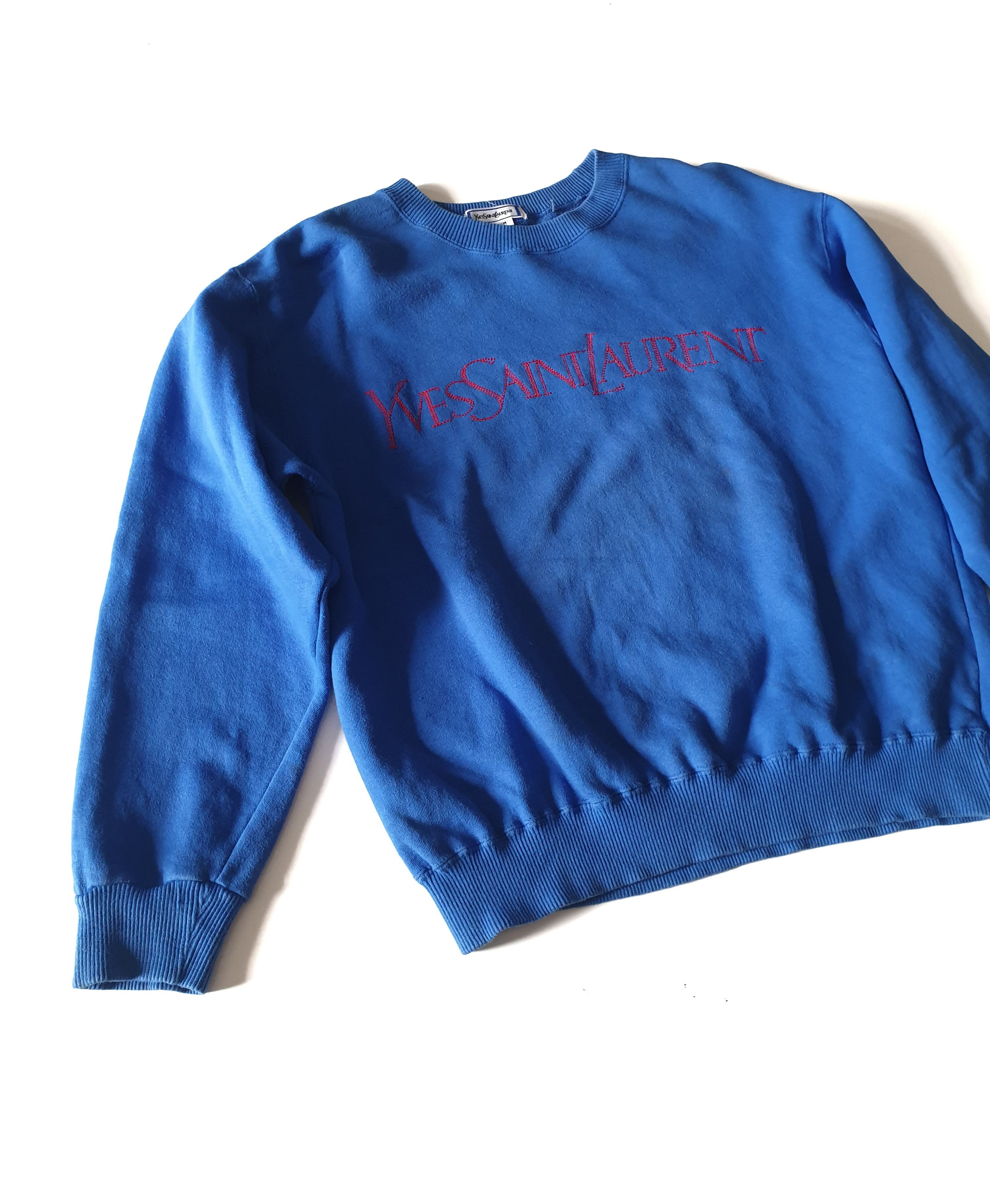 Yves Saint Laurent Vintage YSL Yves Saint Laurent Spell Out Sweatshirt Size US M / EU 48-50 / 2 - 2 Thumbnail