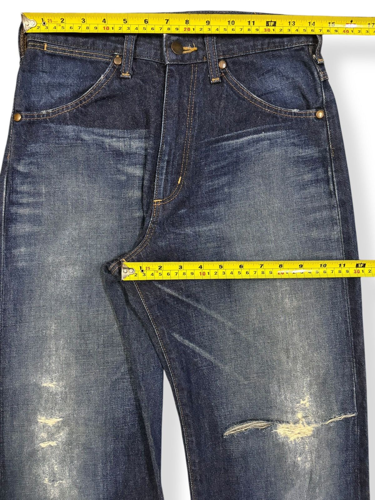 Wrangler Vintage Wrangler Selvedge Blue Wash Baggy Distressed Jeans Size US 29 - 16 Thumbnail