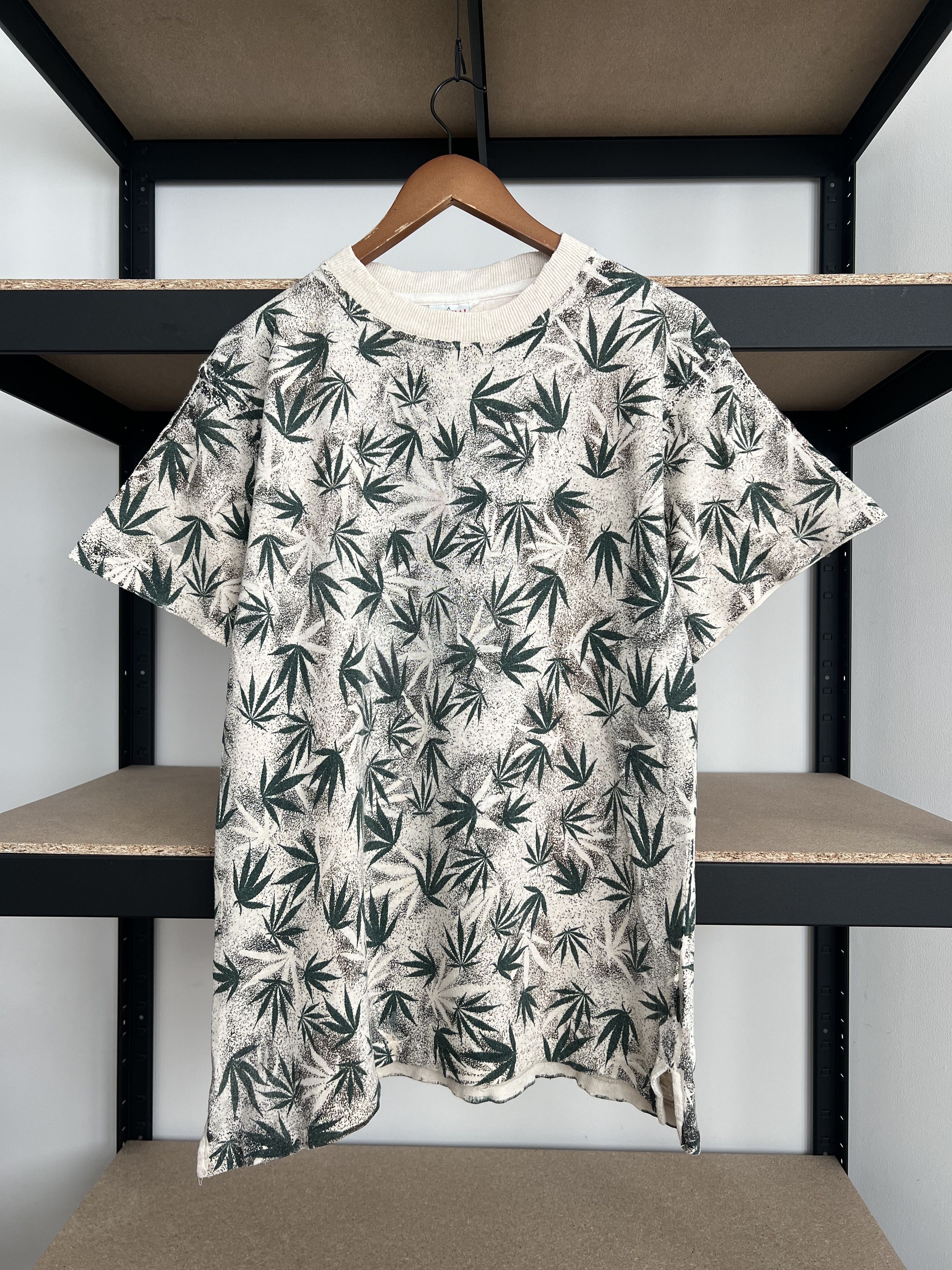 image of Hype x Vintage 90's Marijuanas Smoke Blunt Ganja Hemp Tee, Men's (Size Large)