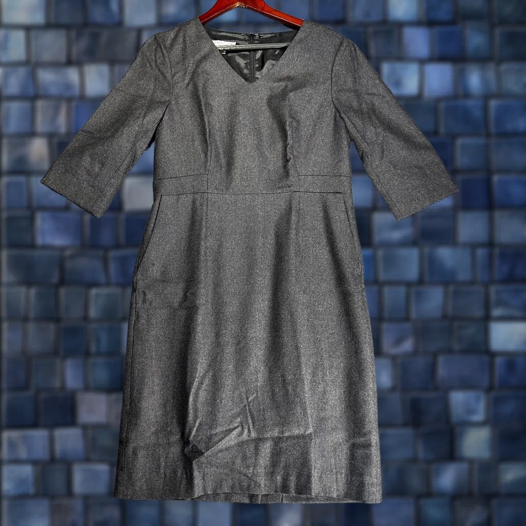 Pendleton Pendleton Dress Womens 8P Gray Wool Midi Shift 3/4 Sleeve Lined Zip Back Vintage No Size M / US 6-8 / IT 42-44 - 1 Thumbnail
