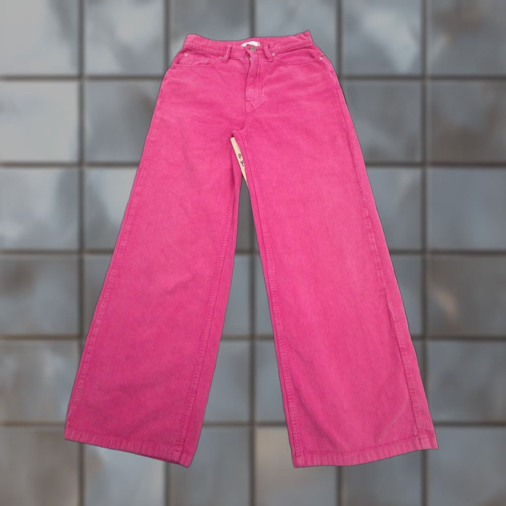 Bdg BDG Urban Outfitters Pants Womens 26 Pink High & Wide Corduroy Wide Leg Jeans Womens 26 Pink Corduroy Wide-Leg Jeans BDG Size 26" / US 2 / IT 38 - 1 Thumbnail