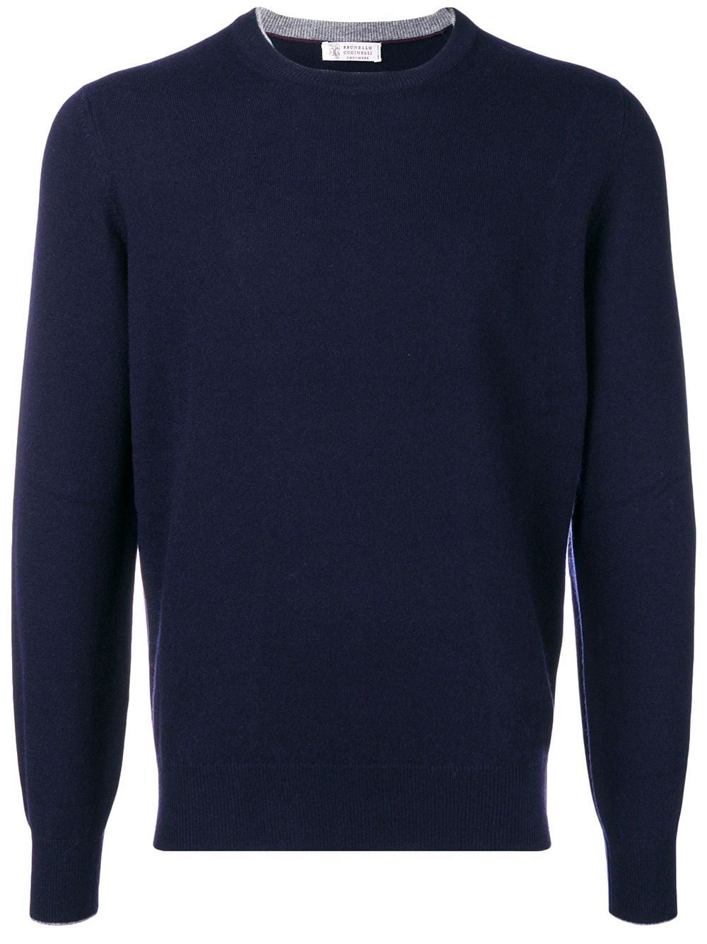 Brunello Cucinelli CASHMERE CREWNECK SWEATER Size US S / EU 44-46 / 1 - 1 Thumbnail