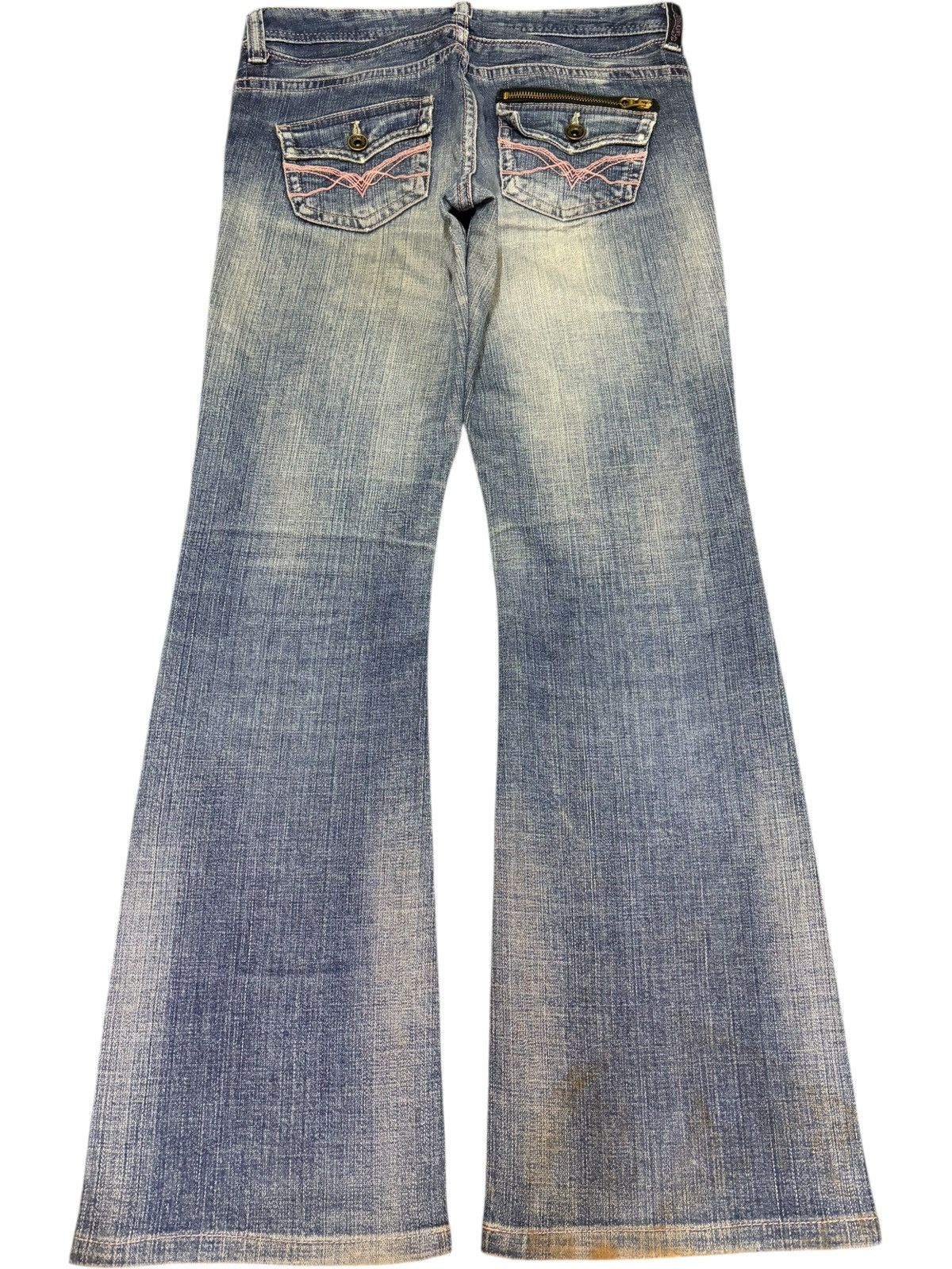 Diesel Vintage Japanese Brand Faded Wash Distress Flare Jeans Size 30" / US 8 / IT 44 - 2 Thumbnail