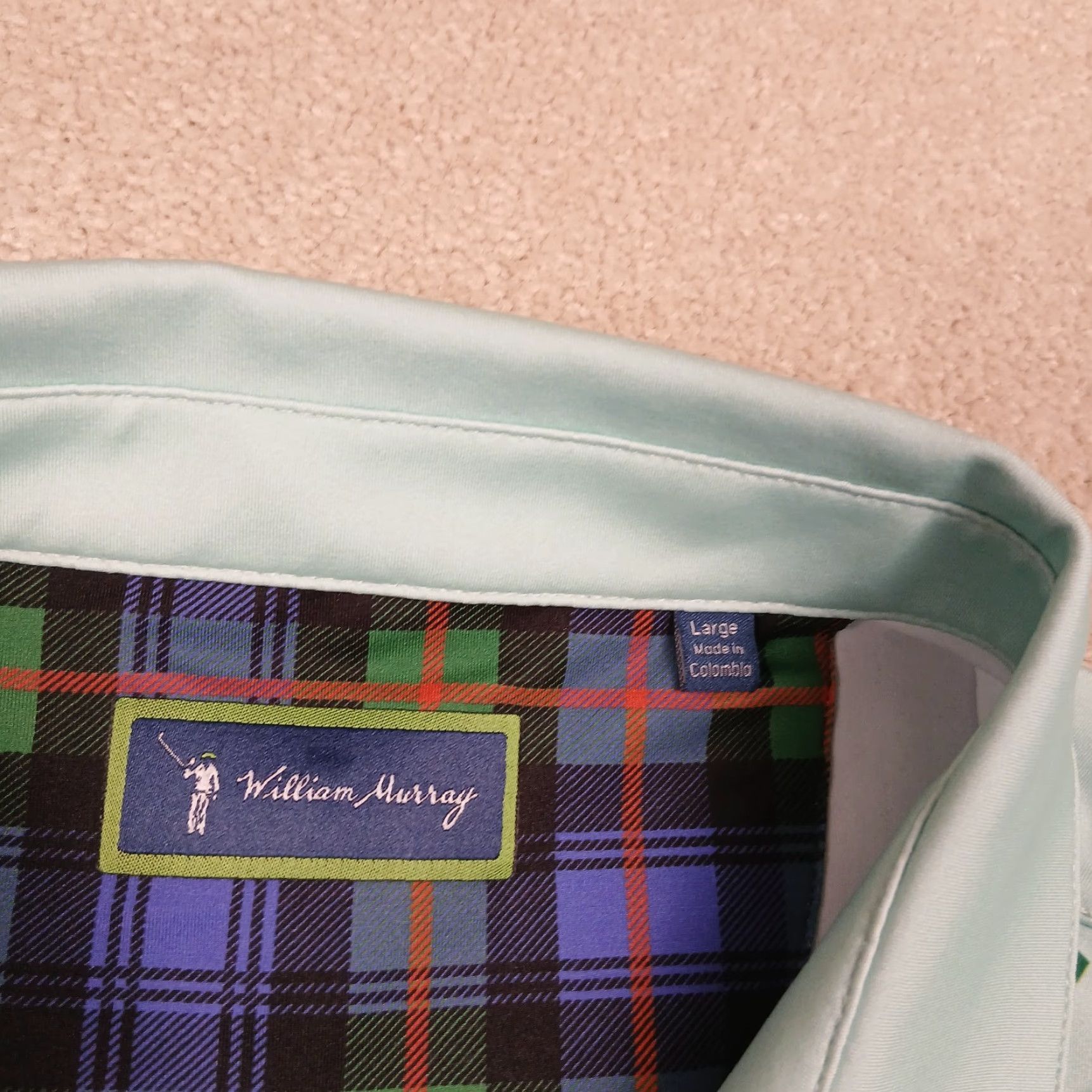 Vintage William Murray Polo Shirt Mens Large Mint Green Stretch Polo Shirt Golf Activewear Casual Shirt Mens L Green Stretch Modern Sports Size US L / EU 52-54 / 3 - 5 Thumbnail