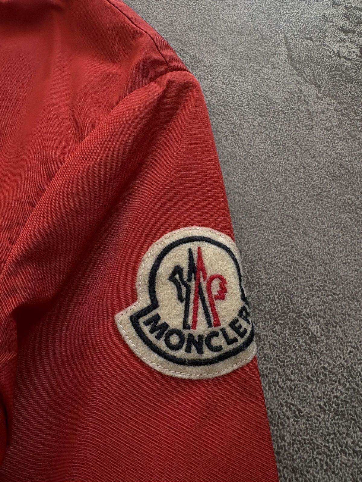 Moncler Moncler Red Nylon Varsity Bomber Jacket Snap Button Up sz 0 Size XS / US 0-2 / IT 36-38 - 2 Thumbnail