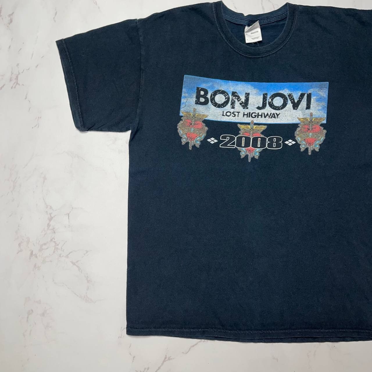 Gildan BON JOVI The Lost Highway Tour 2008 Size L Overseas Tour EUC Size US L / EU 52-54 / 3 - 2 Thumbnail