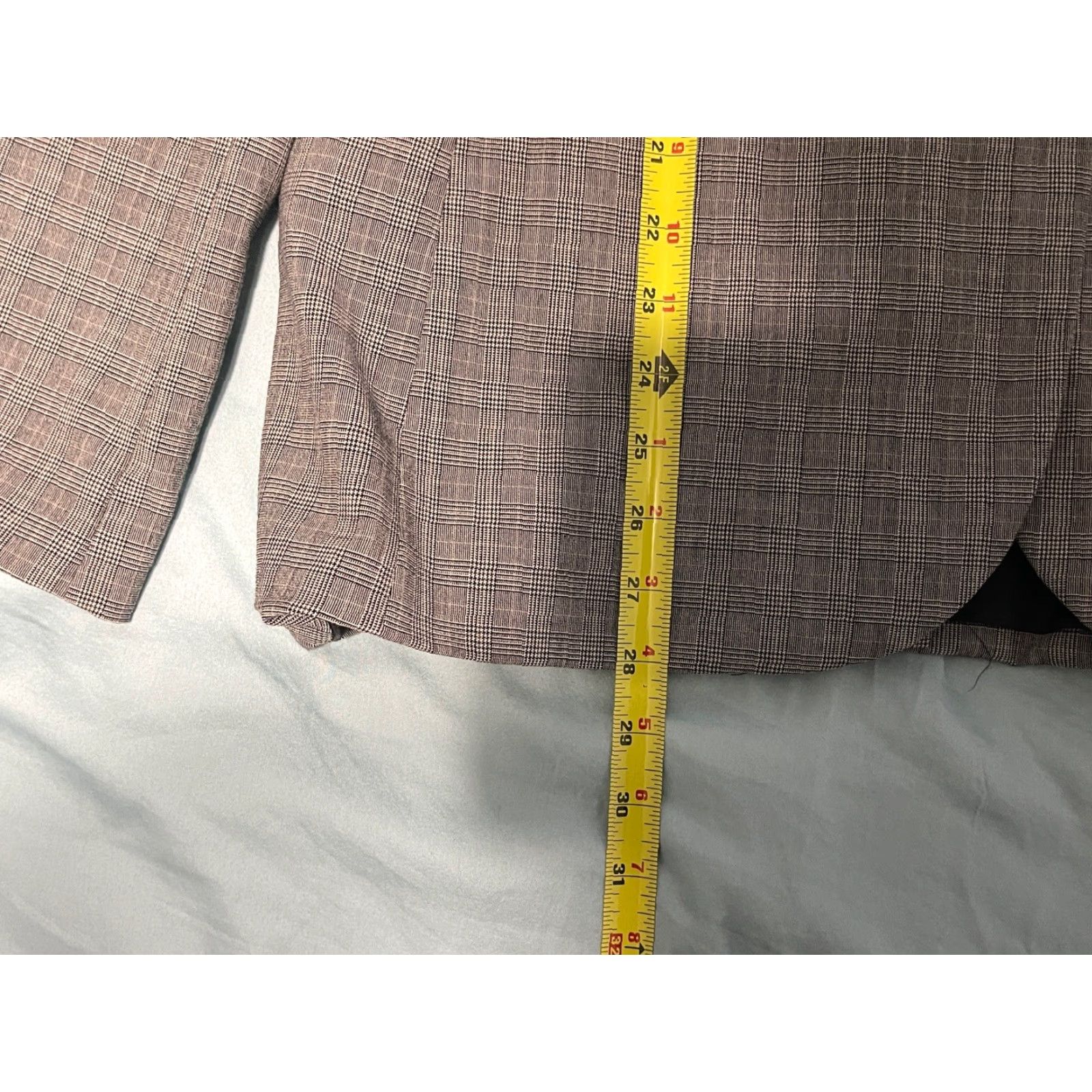 Norma Kamali Norma Kamali Blazer Long Glen Plaid Gray Black Jacket One Button Size 16 Women Fashion Business Blazer Size XXL / US 16-18 / IT 52-54 - 2 Thumbnail