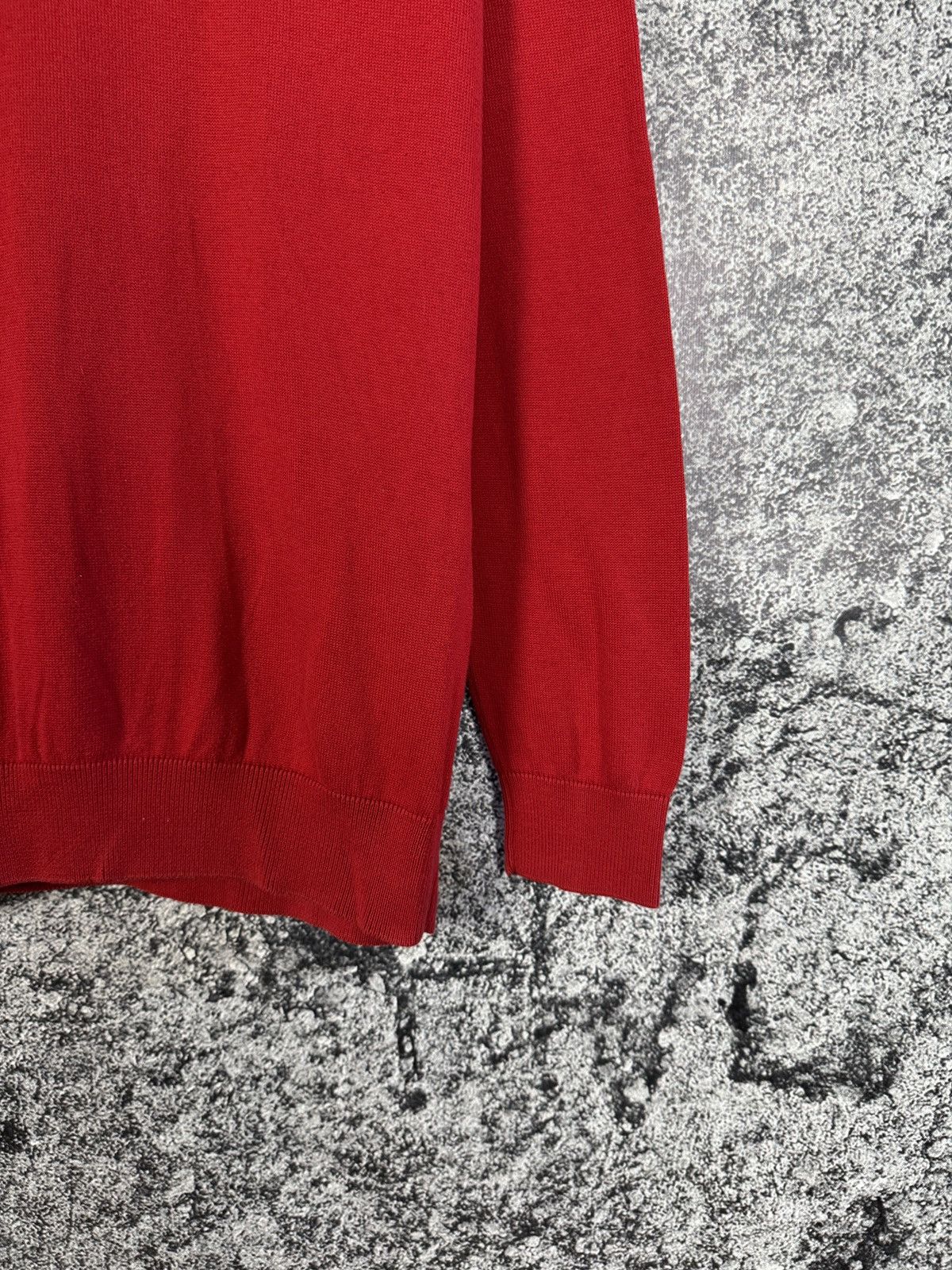 Lacoste Men’s Lacoste V-Neck Red Sweater Pullover Size 5 (Large) Size US L / EU 52-54 / 3 - 5 Thumbnail