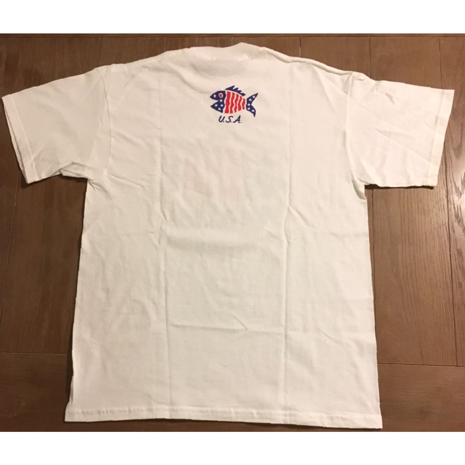 Vintage VINTAGE Sgt Leisure Hawaii Graphic Tee Shirt M White Patriotic Fish 1990s Mens Size US M / EU 48-50 / 2 - 4 Thumbnail