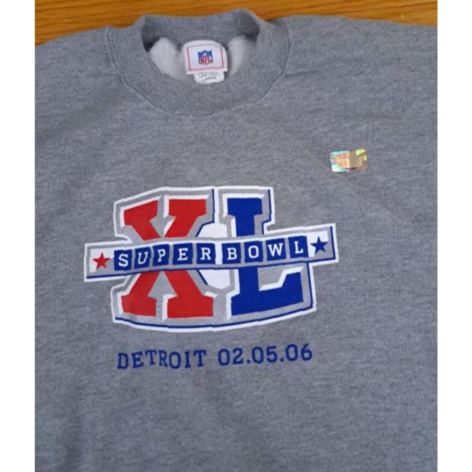 NFL VINTAGE Detroit 2006 Super Bowl XL Steelers 21 Seahawks 10 NFL Sweatshirt Gray Large Unisex Adults XL pullover football Size US XL / EU 56 / 4 - 3 Thumbnail