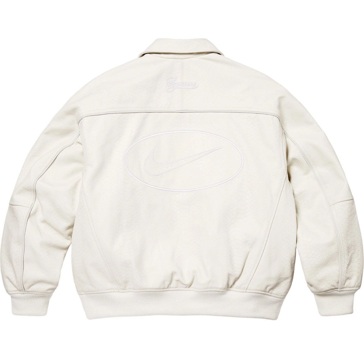 Nike × Supreme Supreme x Nike Leather Varsity Jacket 'Snakeskin' Size US XL / EU 56 / 4 - 3 Thumbnail