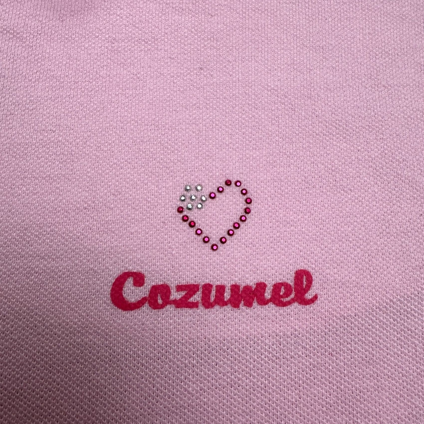 Vintage Ultramar Mexico Souvenir Polo Shirt JR Pink Rhinestone Heart Bling - Classic Womens Clothing Size XL / US 12-14 / IT 48-50 - 4 Thumbnail