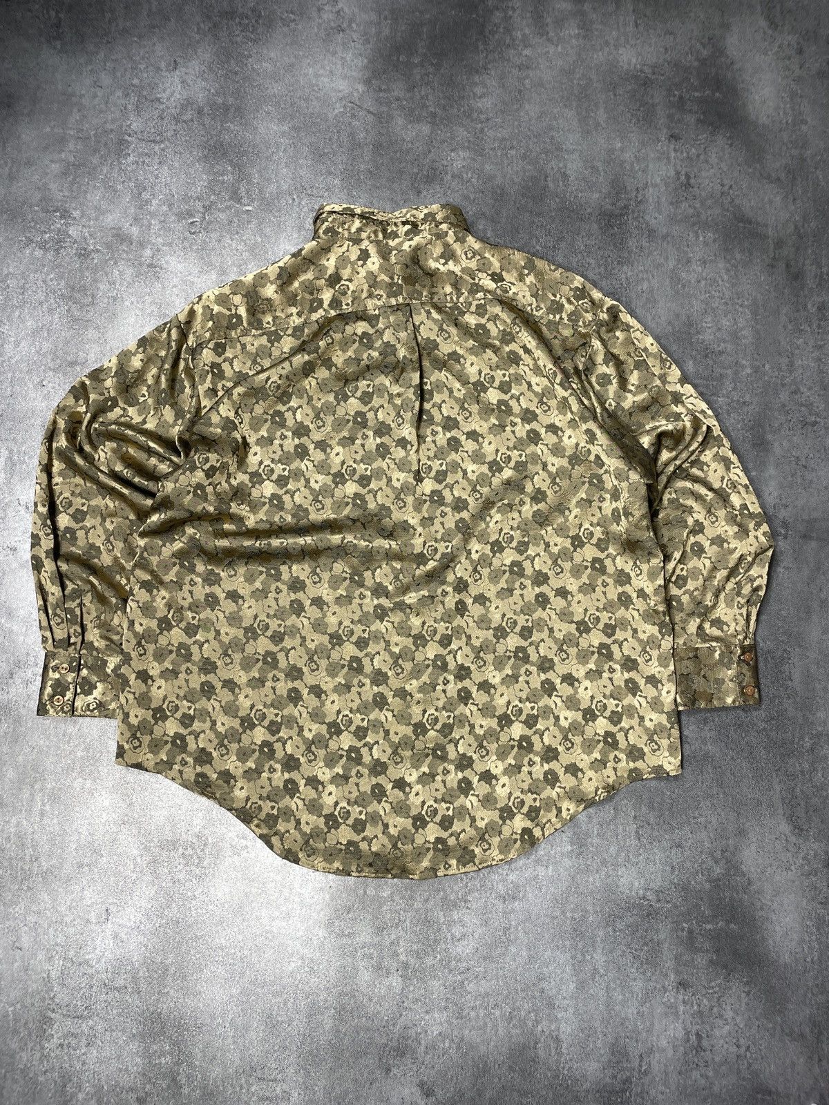 Vintage Avant Garde Luxury Vintage Y2K Gold Shirt Boxy Fit Size 3XL / US 20-22 - 2 Thumbnail