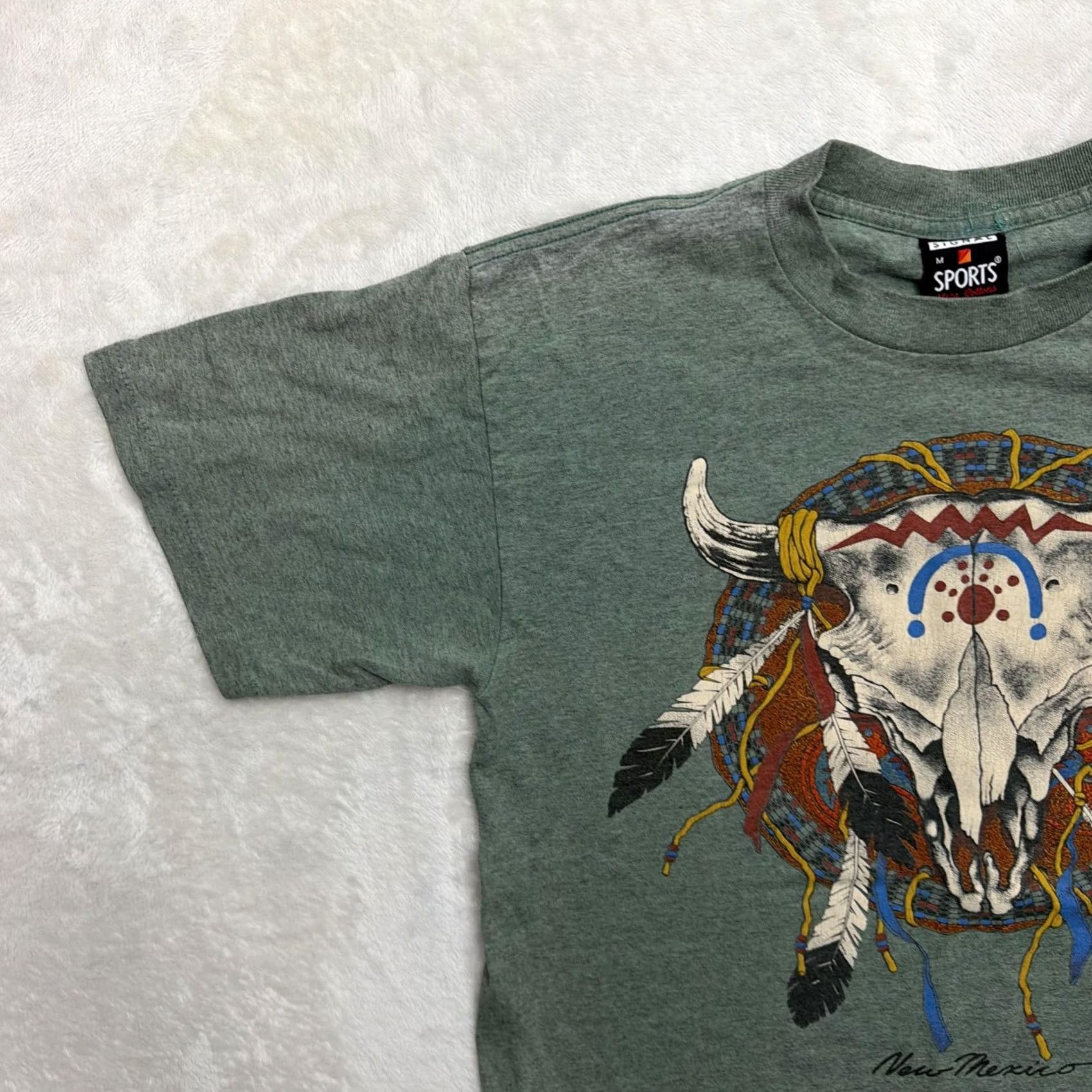 Vintage Signal Sports Skull Shirt Mens M Green Western Graphic Tee Size US M / EU 48-50 / 2 - 5 Thumbnail