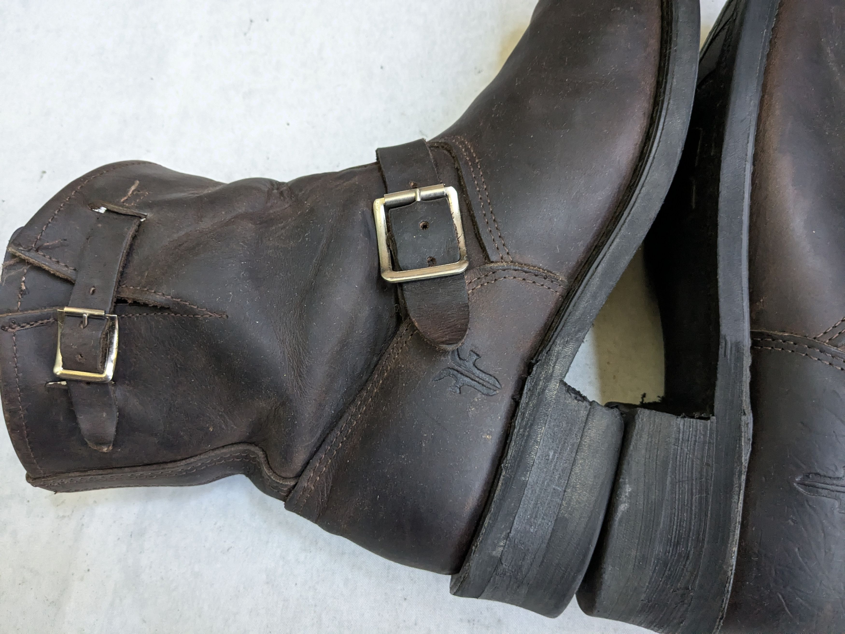Frye Frye Engineer Boots Brown 10.5 M Leather Straps Buckle Size US 10.5 / EU 43-44 - 10 Thumbnail