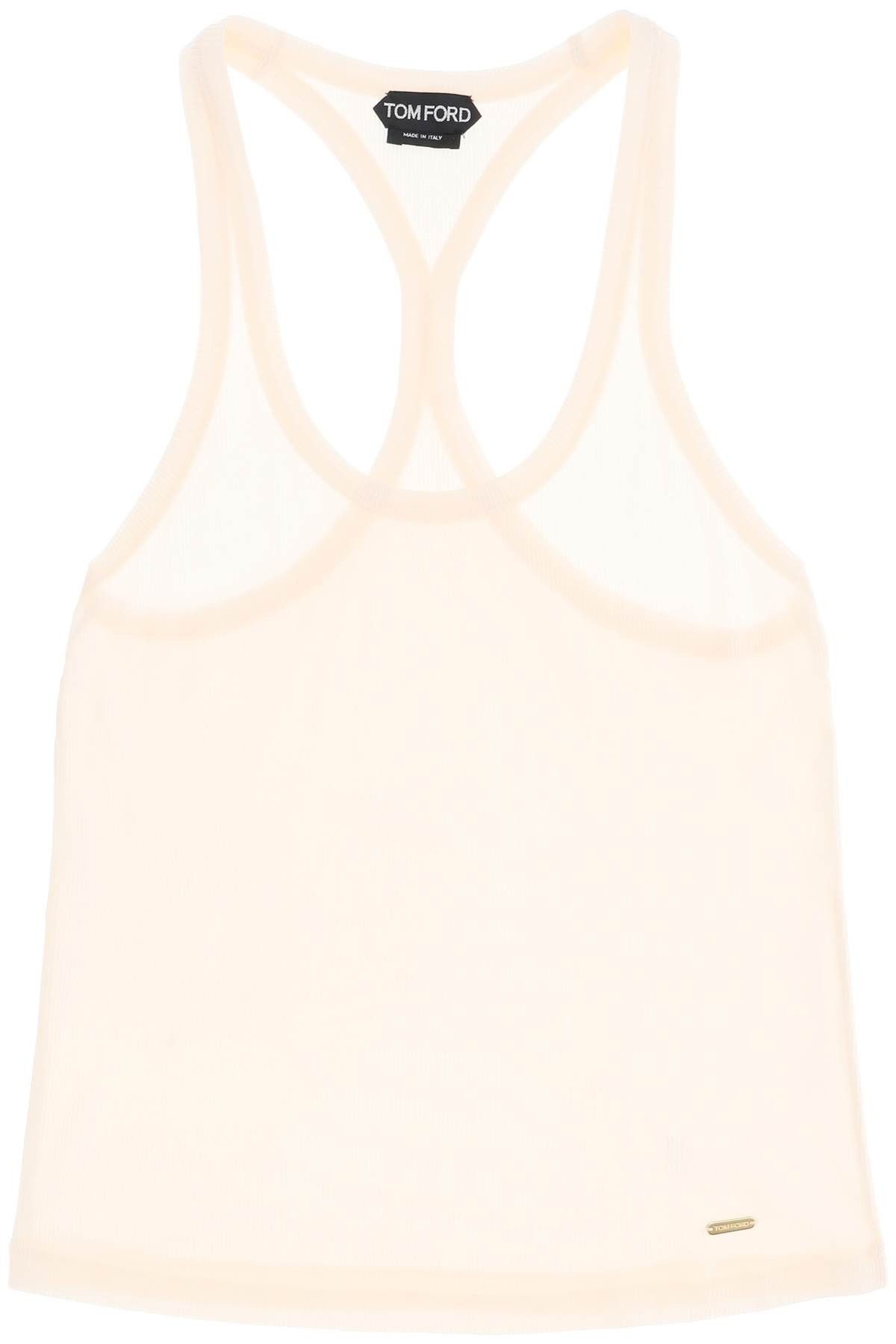 image of Tom Ford Racer-Back Tank Top in Ecru, Women's (Size XS)