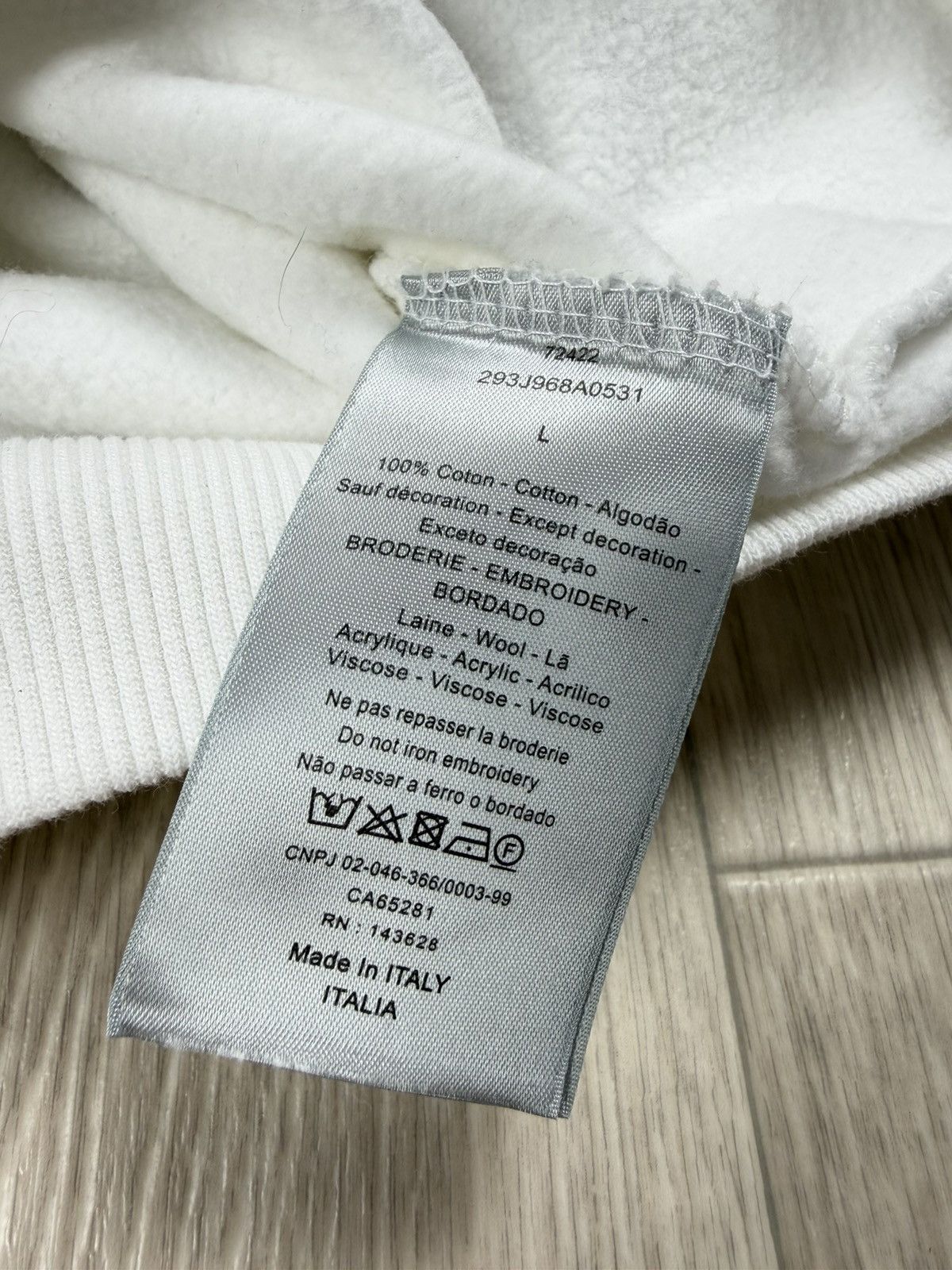 Dior Dior Atelier Hooded Sweatshirt Hoodie White Size L Size US L / EU 52-54 / 3 - 12 Thumbnail