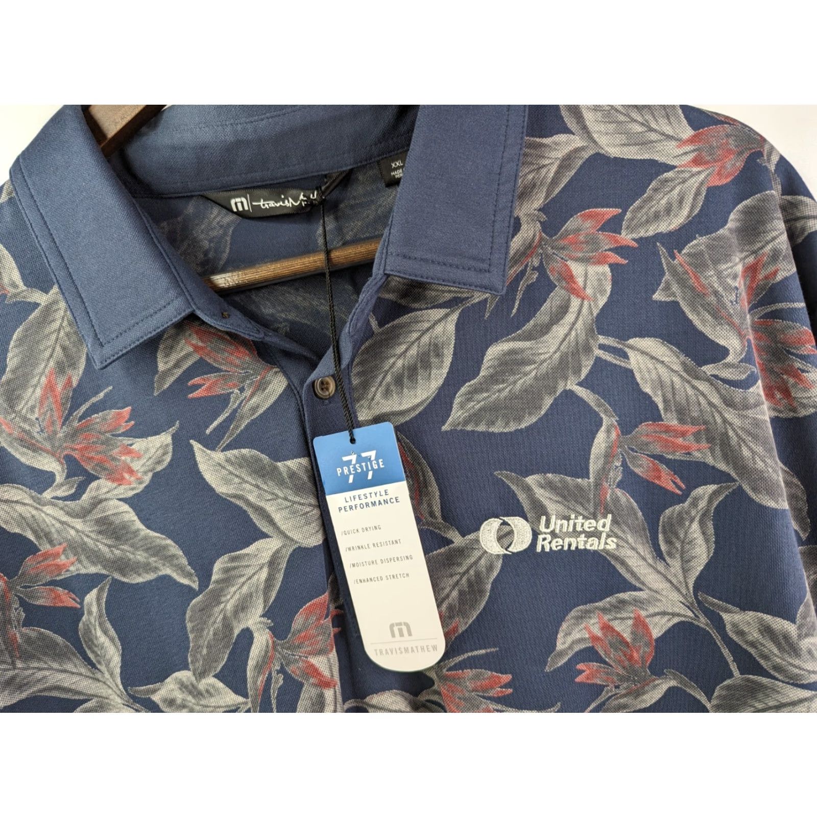 TravisMathew TRAVIS MATHEW Polo Magnaum Regular Piqué Multicolor 2XL Short Sleeve Button Down Front Spread Collar Golf Casual Mens Size US XXL / EU 58 / 5 - 2 Thumbnail