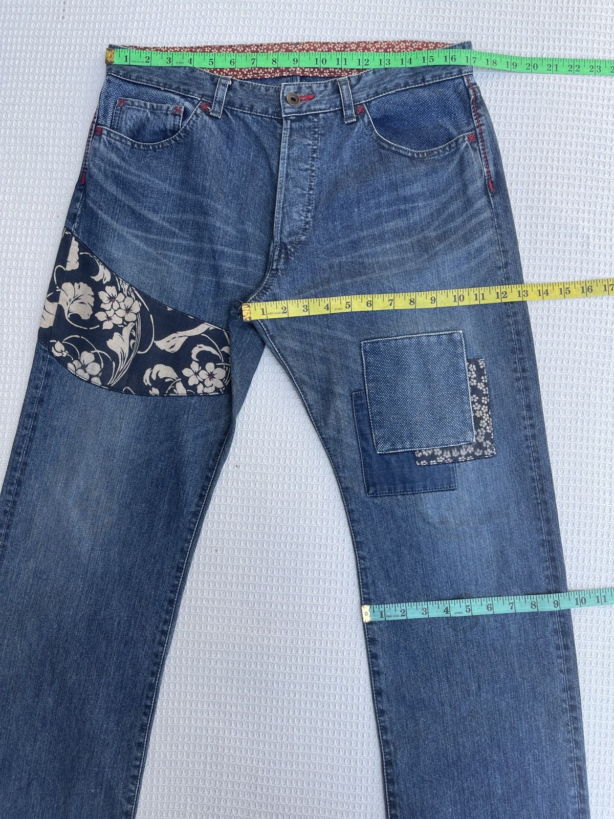 Karakuri Tamashii Last🔥Vtg Japan Brand Eternal Patchwork Jeans Karakuri Style Size US 34 / EU 50 - 11 Thumbnail